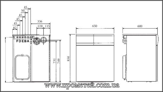 Підлоговий газовий котел Baxi Slim 2: габаритні розміри Підлоговий газовий котел Baxi Slim 2: габаритні розміри